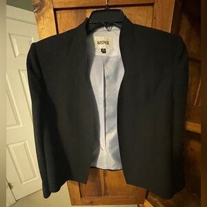 Women's Kasper Blazer  - Black with Light Blue Lining - Size 16